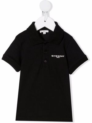 Givenchy Kids logo-print cotton polo shirt - Black