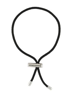 Nialaya Jewelry string engraved-logo bracelet - Black