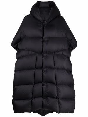 Rick Owens padded down-filled cape - Black