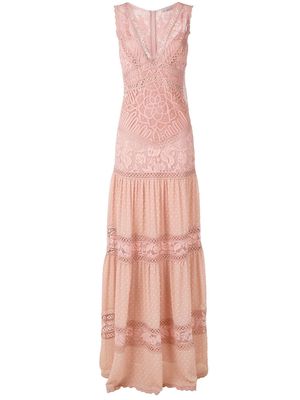 Martha Medeiros Yana lace tiered gown - Pink