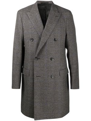 LANVIN checked double-breasted coat - Brown