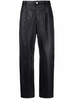 RED Valentino high-waist leather trousers - Black