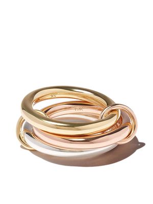 Spinelli Kilcollin 18Kt yellow gold, sterling silver and 18kt rose gold Mercury linked ring