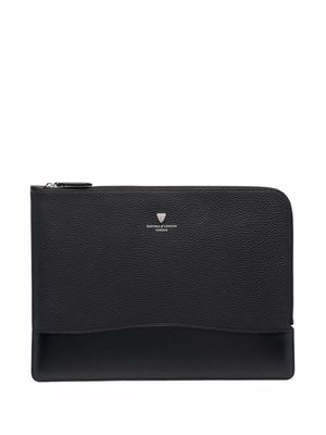 Aspinal Of London City Tech leather laptop bag - Black