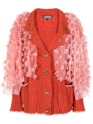 Tata Christiane Butterfly button knitted cardigan - Orange