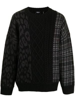 FIVE CM intarsia knit jumper - Black