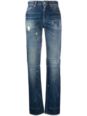MM6 Maison Margiela distressed straight-leg jeans - Blue