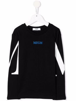 MSGM Kids logo-print long-sleeve T-shirt - Black