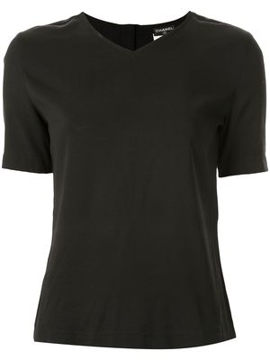 Chanel Pre-Owned 1998 V-neck T-shirt - Black