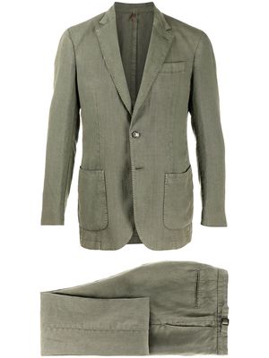 Dell'oglio single-breasted notched lapels suit - Green