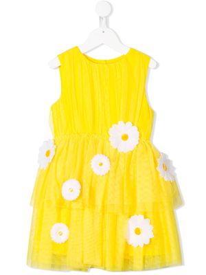 Charabia floral embroidered dress - Yellow