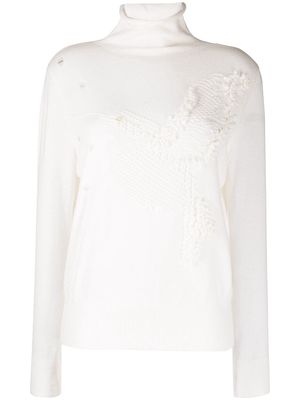 Onefifteen abstract-knit cashmere jumper - White