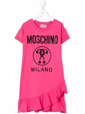 Moschino Kids logo-print T-shirt dress - Pink