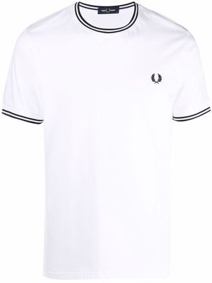 FRED PERRY logo-embroidered cotton T-shirt - White