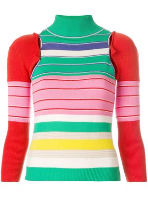 John Galliano Pre-Owned removable sleeves knitted blouse - Multicolour