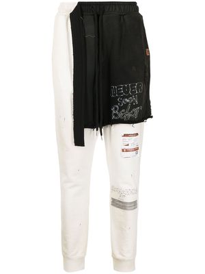 Maison Mihara Yasuhiro asymmetric layered track pants - Grey