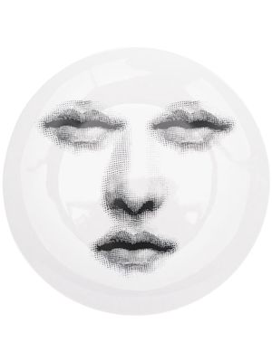 Fornasetti eyes and lips print plate - White