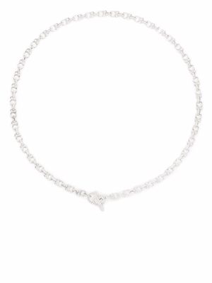 Courbet 18kt recycled white gold CELESTE laboratory-grown diamond clasp chain necklace - Silver