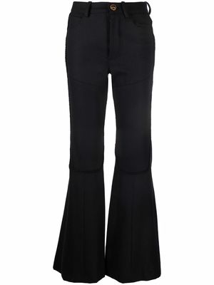 CORMIO high-waisted flared trousers - Black