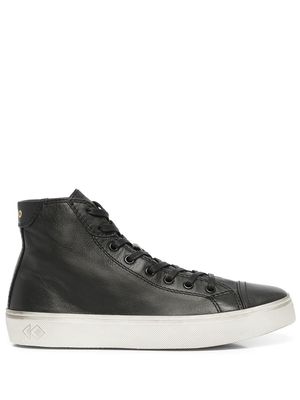 Koio Court distressed-effect high-top sneakers - Black