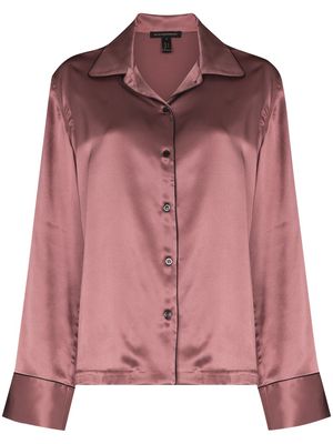 Kiki de Montparnasse piped-trim silk pajama shirt - Neutrals