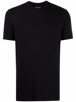 Emporio Armani logo-print crew neck T-shirt - Black