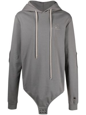 Rick Owens X Champion bodysuit-style hoodie - Grey