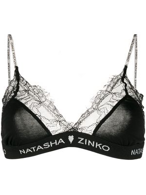 Natasha Zinko lace triangle bra - Black