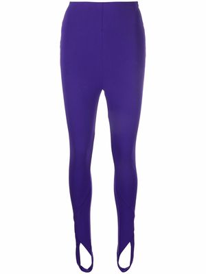 The Attico high-waisted stirrup leggings - Purple