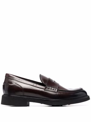 Doucal's leather penny loafers - Brown