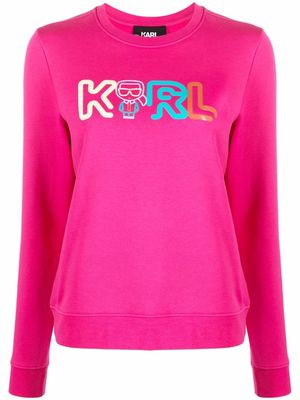 Karl Lagerfeld logo-embroidered sweatshirt - Pink