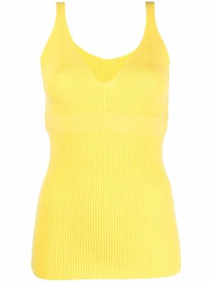 AMI AMALIA ribbed knit vest top - Yellow