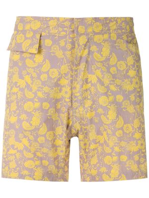 Amir Slama Floral tactel swim shorts - Yellow