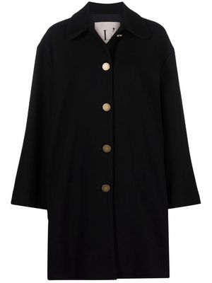 L'Autre Chose single-breasted button coat - Black