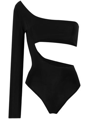 Alchemy one-shoulder cut-out bodysuit - Black