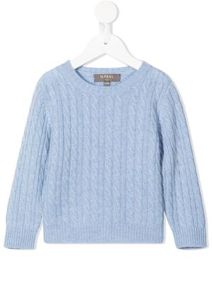 N.PEAL KIDS cable-knit sweater - Blue