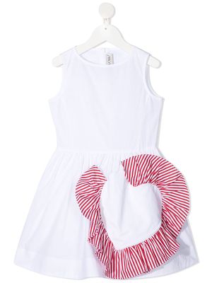 Simonetta sleeveless cotton A-line dress - White