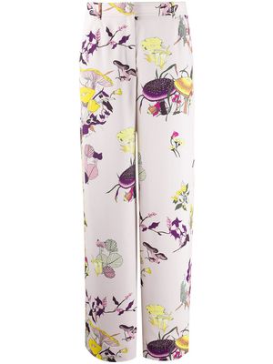 Tory Burch floral print palazzo trousers - Neutrals