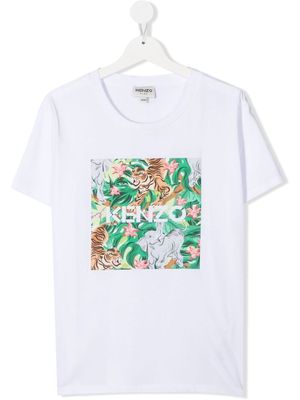 Kenzo Kids graphic-print short-sleeve T-shirt - White