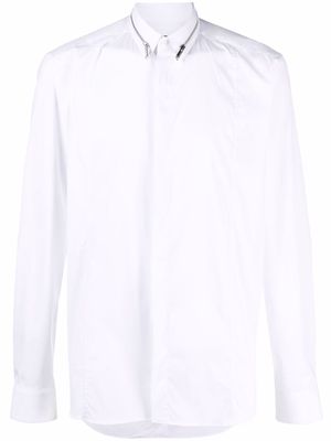 Les Hommes zip-detail long-sleeve shirt - White