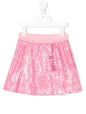 Alberta Ferretti Kids sequin-embellished pull-on skirt - Pink