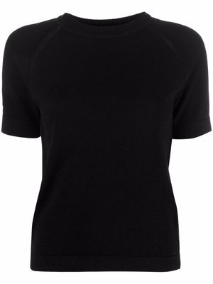 Barrie short-sleeve cashmere top - Black