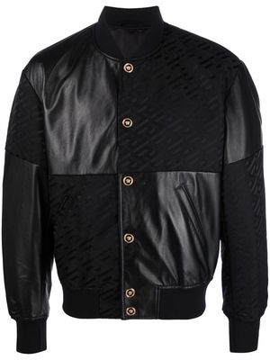 Versace panelled bomber jacket - Black
