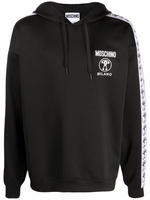 Moschino logo-tape hoodie - Black