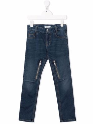 Givenchy Kids zip-detail skinny jeans - Blue