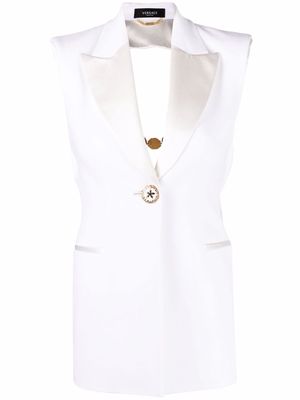 Versace open-back single-breasted blazer - White
