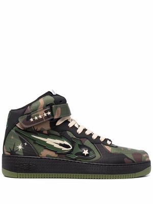 Enterprise Japan touch-strap lace-up trainers - Green