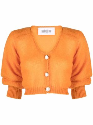 GRETA BOLDINI cropped knitted cardigan - Orange