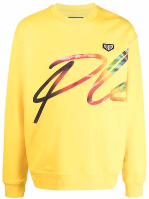Philipp Plein logo-print cotton sweatshirt - Yellow