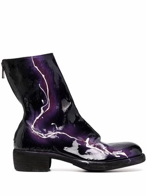 Guidi high-shine finish ankle boots - Black